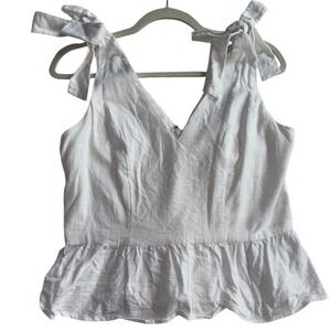 Express White Halter Peplum Tank Top Womens Size M